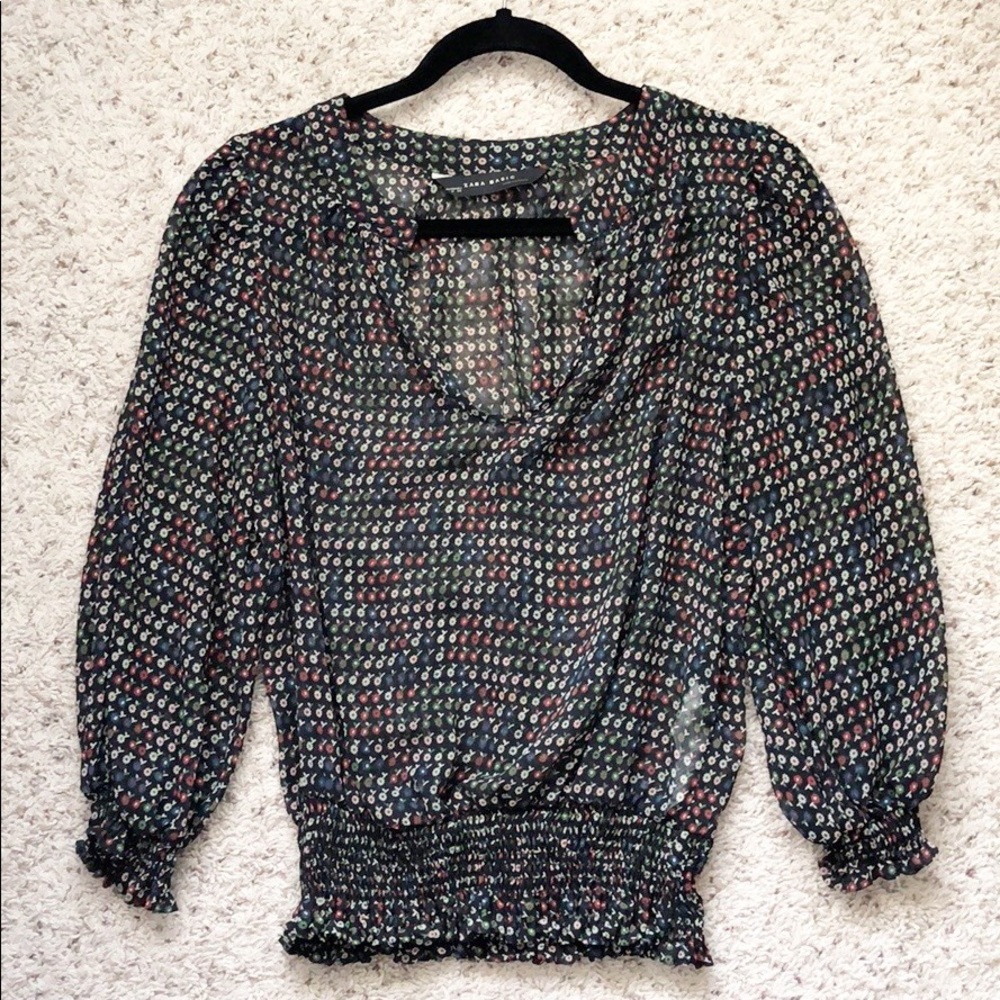 Zara | Floral Blouse sz M
